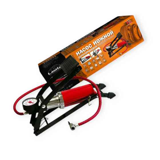 Насос ножний 1 циліндр метал. з маном. 7 атм (55х120) підсил. Мукачево