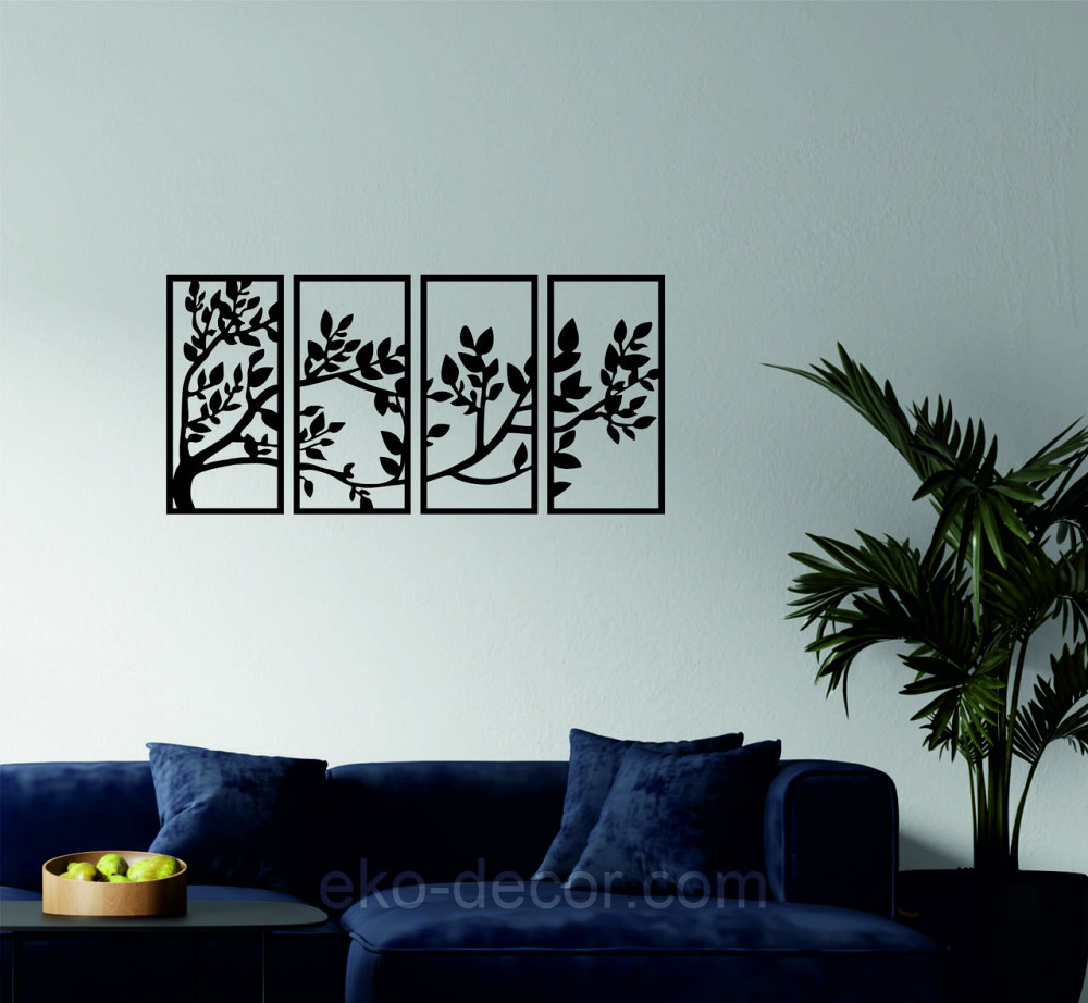 Декоративне настінне Панно «Весна», Декор на стіну 110*228 см, Чорний Київ - фото 3