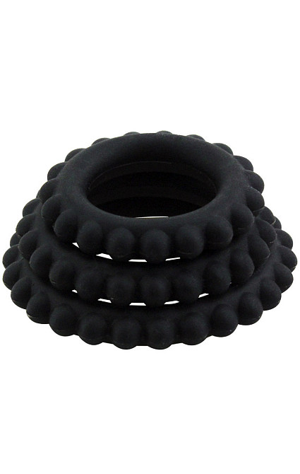 Набір рекційних кілець Cuddle Black Set колір чорний Sex Aura Київ - фото 5