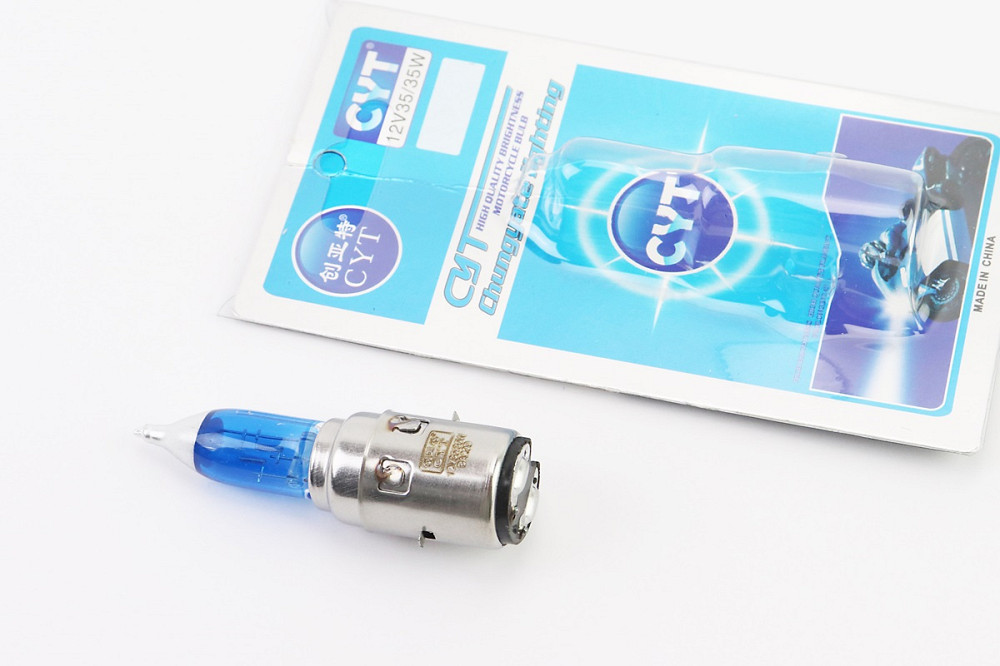 Лампа фари H6 BA20D 12V 35 / 35W "super" синя "свічка" тип 5 Бершадь - изображение 1