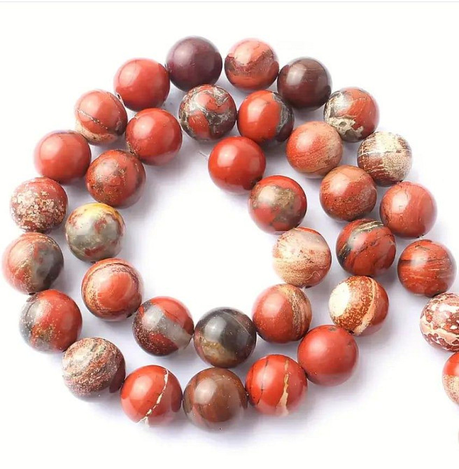 Нитка намистин з червоної яшми 8 мм – 45 шт. Київ - фото 2