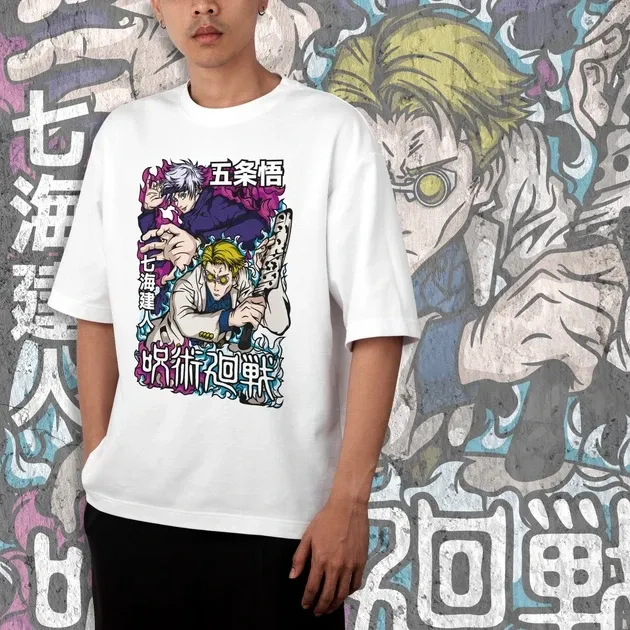 Футболка чоловіча з  принтом Магическая Битва Сатору и Кенто WE Розмір 48 Дніпро - фото 3