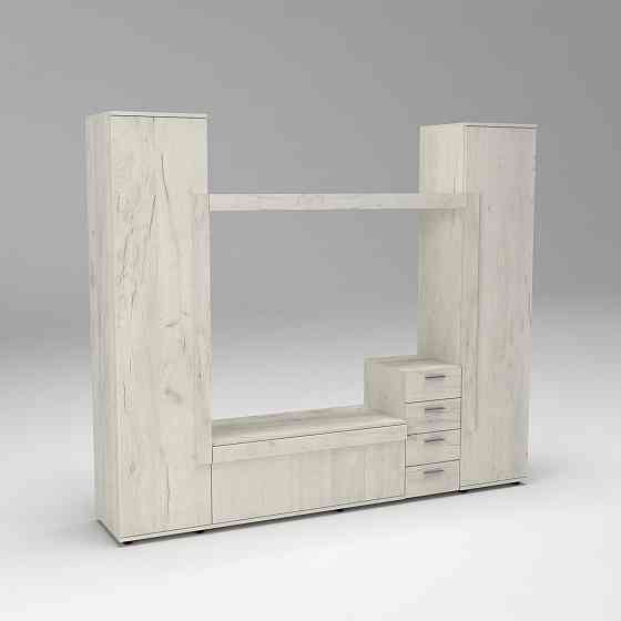 Стенка в гостиную под ТВ Эхо-2, Дуб Крафт Білий, 2160х420х1850 Львов