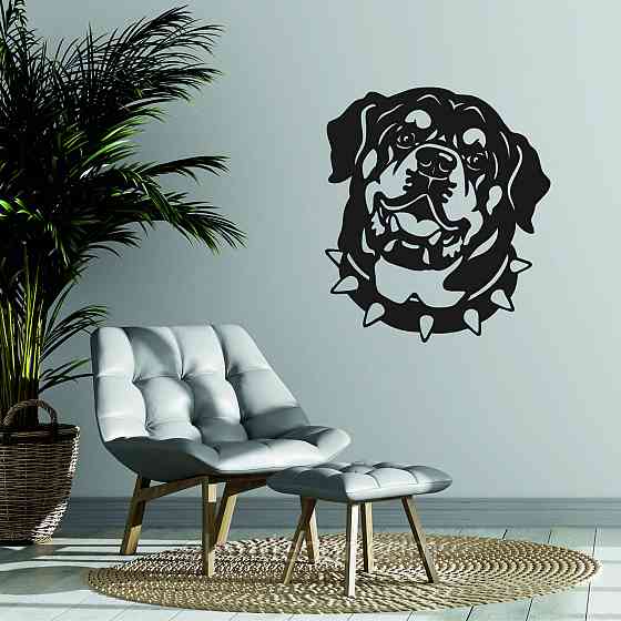 Декоративне настінне Панно  «Ротвейлер» , Декор на стіну 70*62 см, Чорний Київ