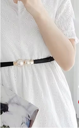 Пояс жіночий вузький чорний Київ - фото 1