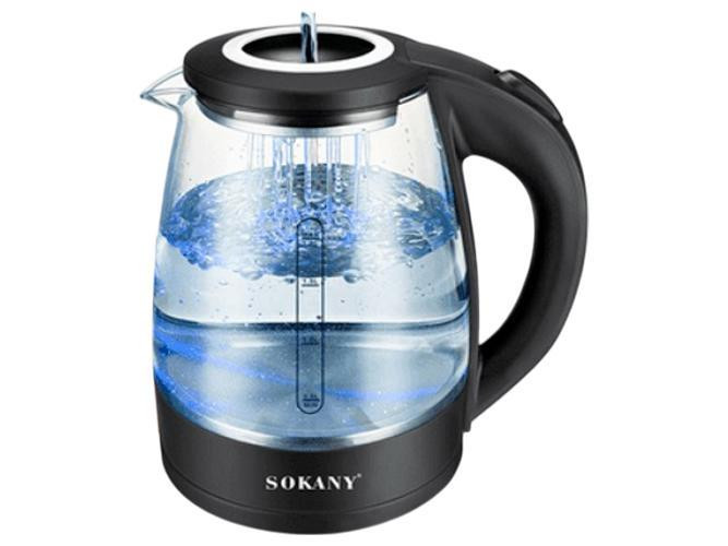 Електричний чайник SK-09067 1500Вт, 1.8л, скло, автовідключення, 360°, швидке нагрівання, нержавіюча Одеса - фото 2