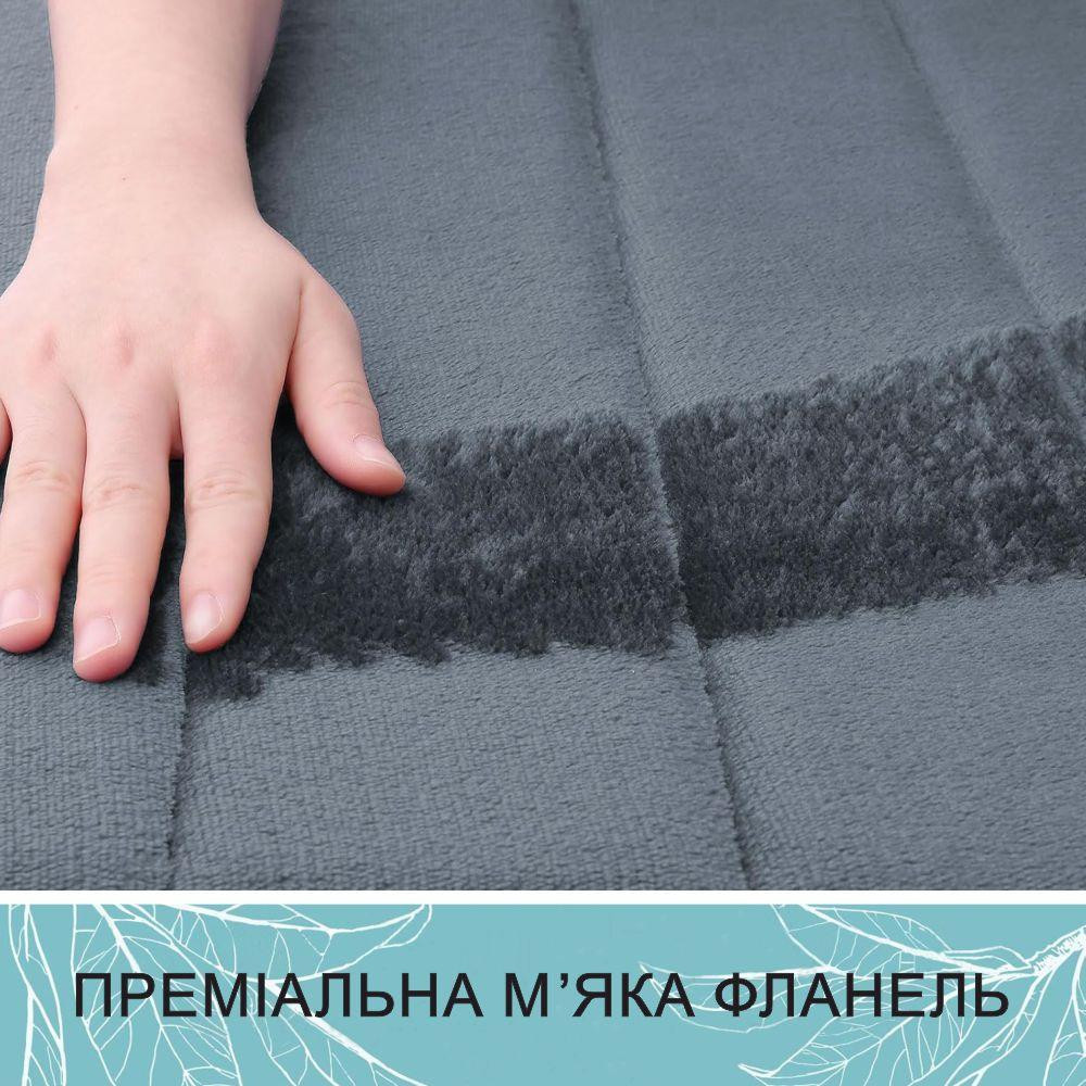 Набор 3 коврика для ванной Aquarius с эффектом памяти 50х80 см, 40х60 см, U-образный 50х50 см Графит в полоску Буча - изображение 3