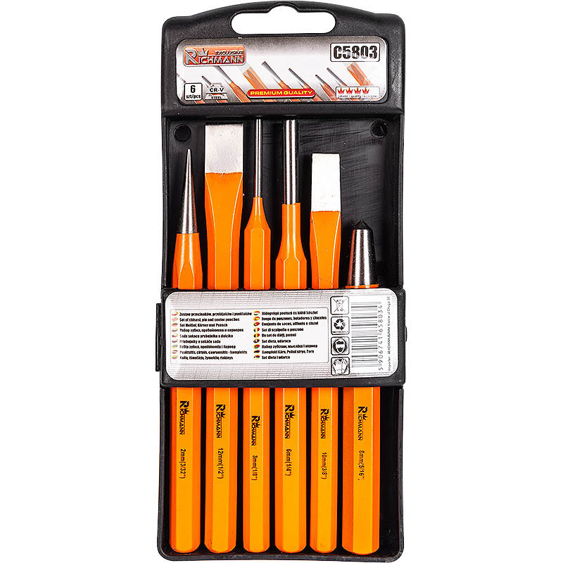 Набір пробійників, зубил і кернерів Richmann 6 ел (C5803) Коломия - фото 1