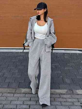 Женский прогулочный оверсайз костюм двойка: худи и штаны двунитка Одесса