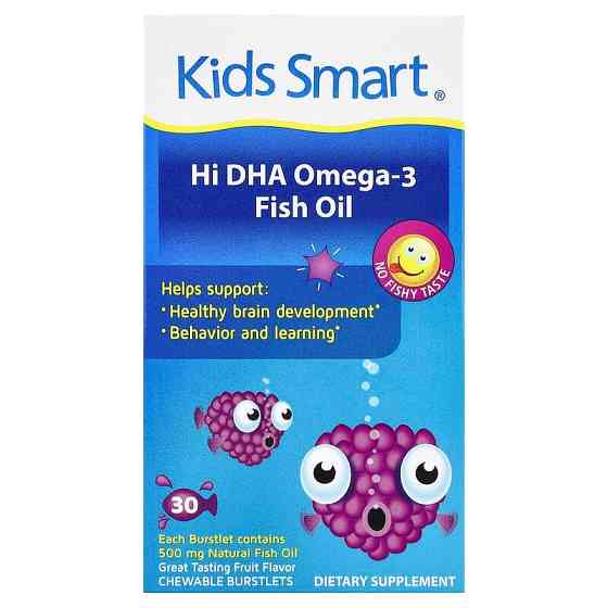 Hi DHA-Omega 3 Fish Oil, Fruit, 30 Chewable Burstlets Луцьк