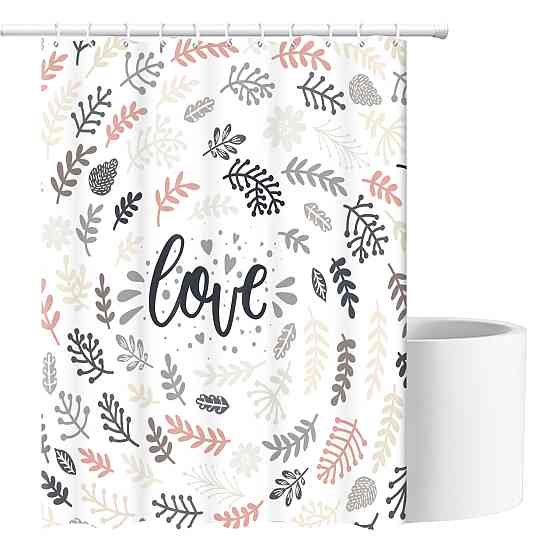 Шторка для ванны из полиэстера водонепроницаемая Bathlux 180x180 см с кольцами, занавеска для ванной комнаты Каменец-Подольский