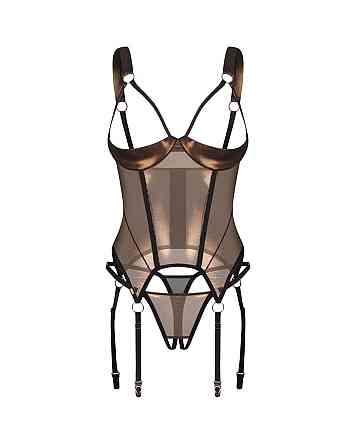 Корсет Obsessive Soranna cupless corset & crotchless thong 2XL/3XL Sex Aura Київ