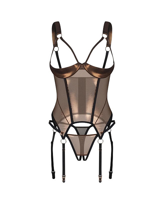 Корсет Obsessive Soranna cupless corset & crotchless thong 2XL/3XL Sex Aura Київ - фото 4