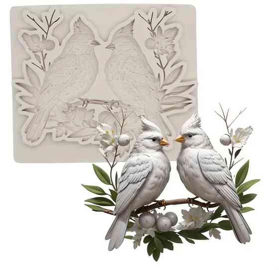 Молд силіконовий Птахи 87 на 80 мм сірий Київ