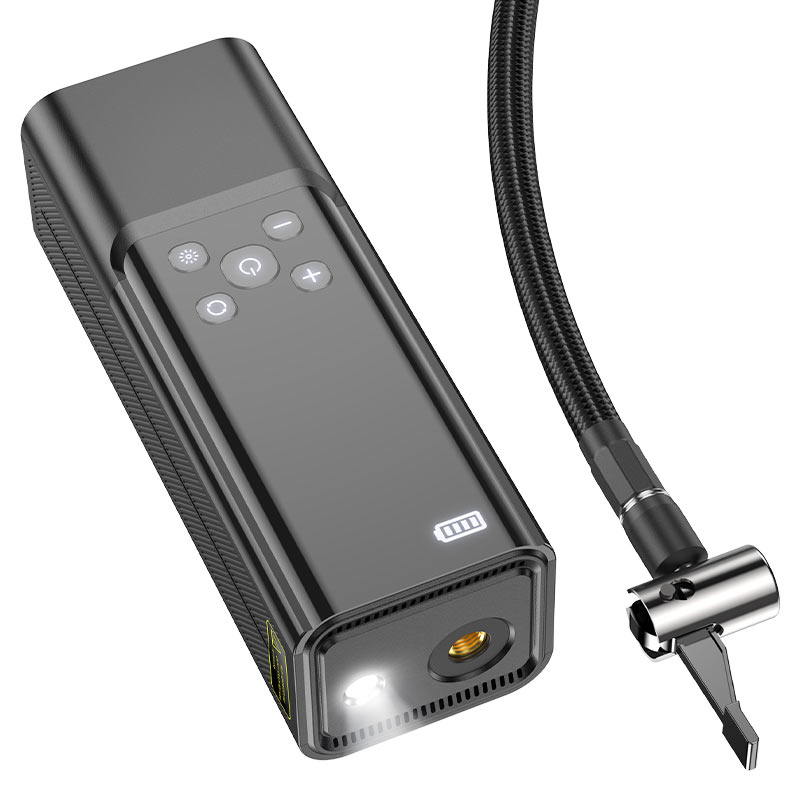 Автомобільний насос HOCO ZP7 Maddy portable smart air pump(5000mAh) Black Київ - фото 7