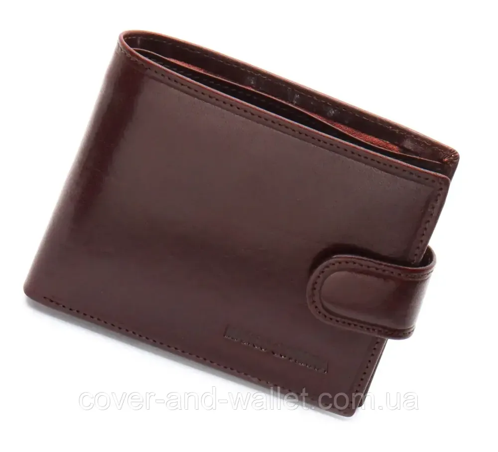 Солідний коричневий чоловічий гаманець з натуральної шкіри Marco Coverna BK047-801 Київ - фото 6
