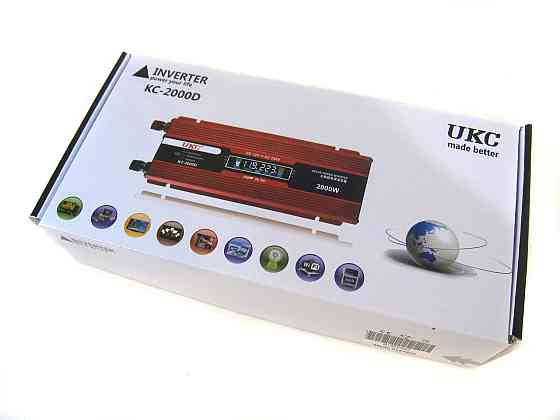 Перетворювач авто інвертор UKC 12V-220V 2000W LCD KC-2000D Винница
