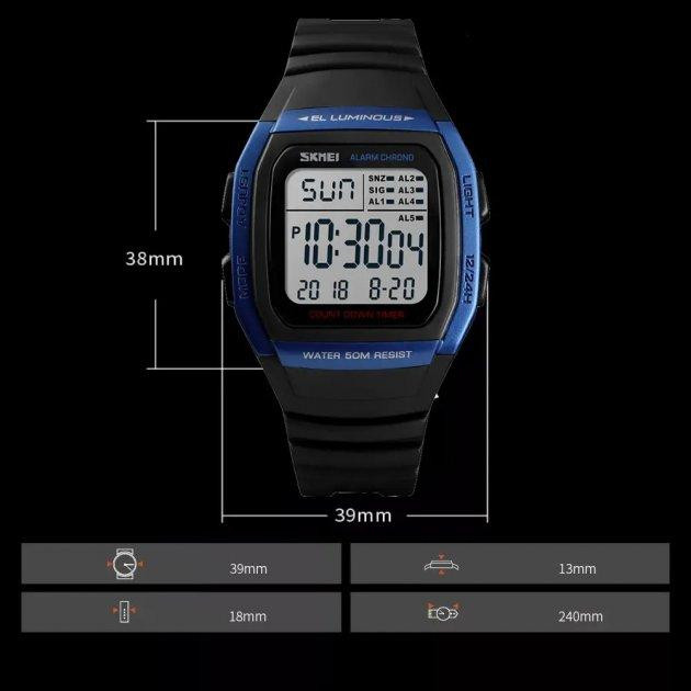 Мужские спортивные часы Skmei 1278 Синий Киев - изображение 3