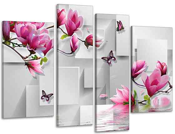 Модульна картина до спальні, вітальні Квіти Магнолія Art-605_4 99x140 см Київ