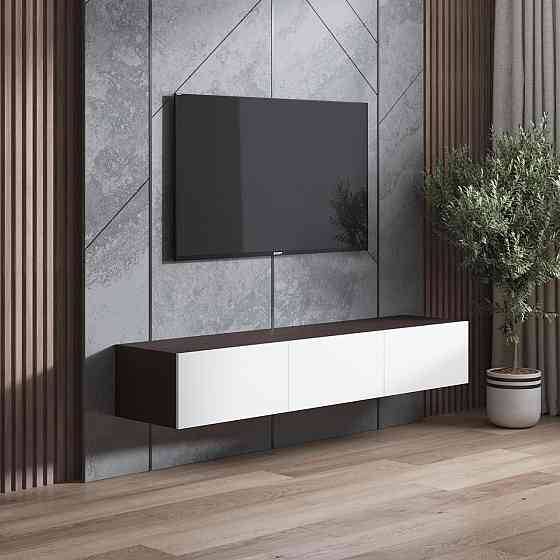 Тумба під телевізор VAYS, навісна тумбочка M-19 Венге Темний-Білий Львів