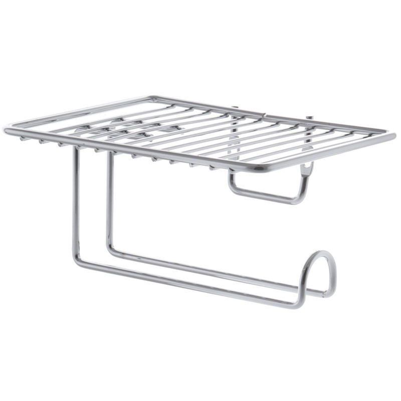 Держатель для туалетной бумаги Zerix LR505 металлическая хромированная решетка с полкой (LL1458) Черновцы - изображение 1