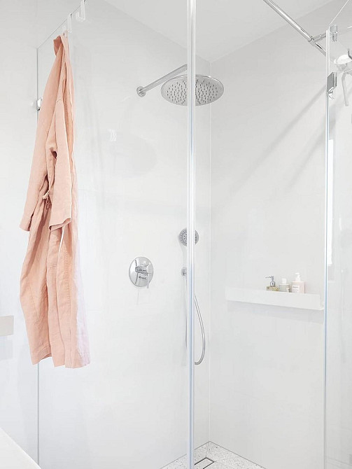 Полка для душа DABSTORY 01-004-0250-W-B-FBA Белая 25 см навесная нержавеющая стальная угловая стойка Киев - изображение 3