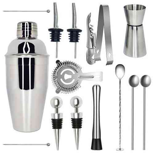 Практичный и стильный набор барных аксессуаров 16 предметов,шейкер 550мл, Киев