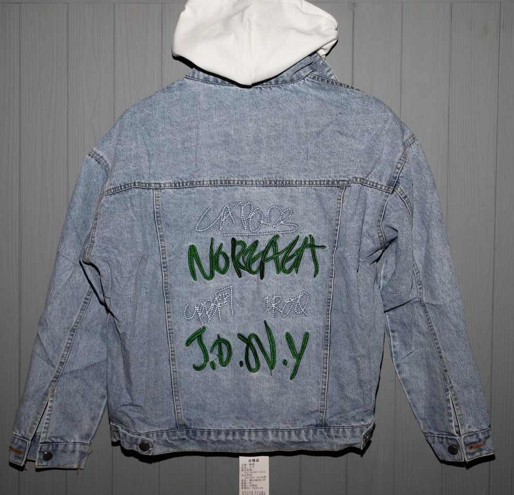 Джинсова куртка жіноча оверсайз з білим капюшоном р 42-46 Харків - фото 2