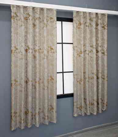 Комплект коротких штор VR-Textil Жаккард Мрамор Al3 № 1595ш Айвори с бежевым 145х170 см 2 шт (35-0241) Киев