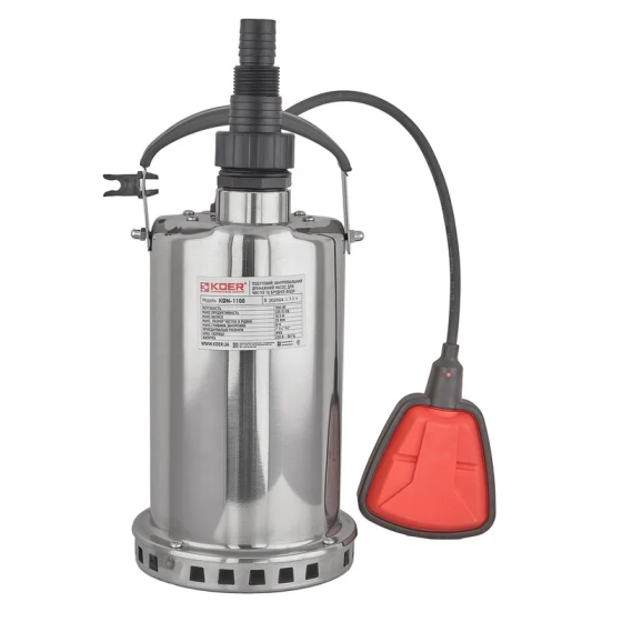Насос дренажний Koer KDN-1100 корпус нержавіюча сталь Н=10,5М, Q=13,5кбМ, P=1100 Вт (KP3356) Київ
