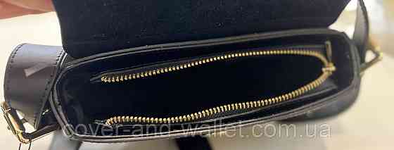 Модна компактна жіноча сумка крос-боді з італійської гладкої шкіри (чорна) Virginia Conti Київ