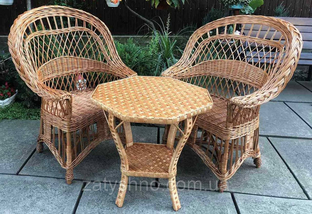 Мебель плетеная для балкона  |Балконная плетеная мебель |мебель плетеная с фигурным столом Киев - изображение 4