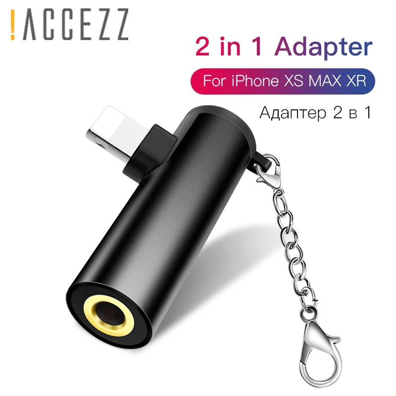 Переходник ! ACCEZZ 2 в 1 Lightning - 3,5 jack+ Lightning Киев - изображение 1