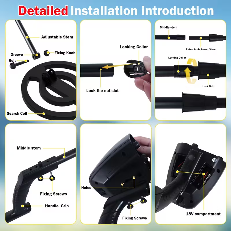 Металошукач із високою чутливістю GTX5030 LCD-екран до 1 метра (з 2 акумуляторами Крона) Чорно-жовтогарячий Вінниця - фото 3