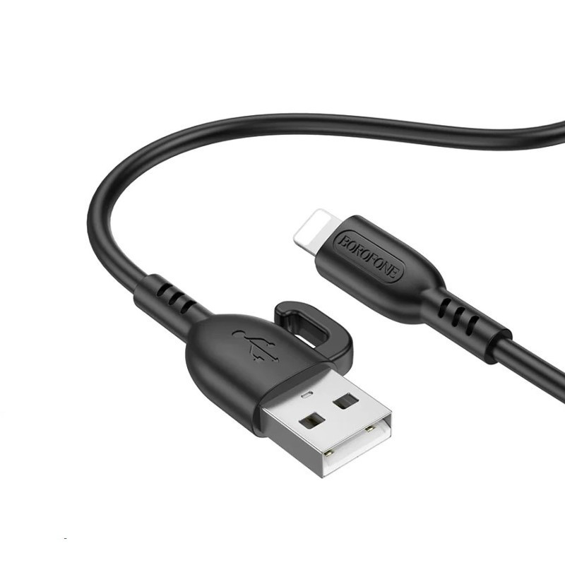 Кабель BOROFONE BX91 USB to iP 2.4A,1m, PVC, PVC connectors, Black Киев - изображение 3
