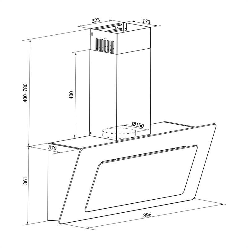 Витяжка Lorea без насадки 90 см 290 м3/год Сенсорне скло біла 90 
             Білий (Німеччина, читати опис) Рівне - фото 4