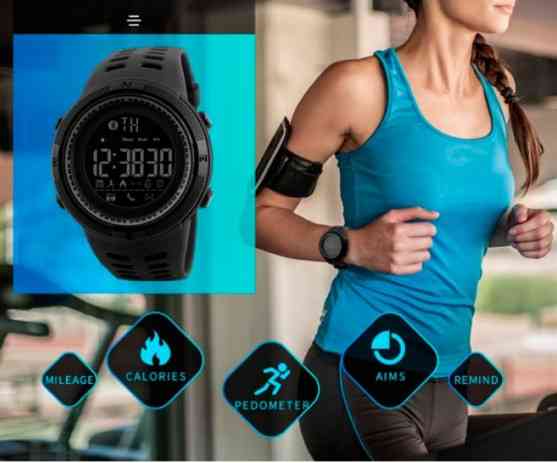 Розумний наручний годинник Skmei 1250 Smart Clever (Чорний) Київ