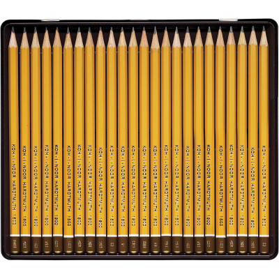 Карандаш графитный Koh-i-Noor Набор металлический пенал 8В-10Н 24 шт (1504) Винница - изображение 2