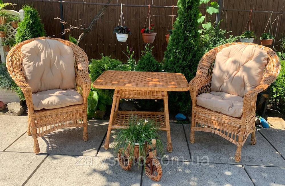 Меблі плетені, комплект з накидками Київ - фото 1