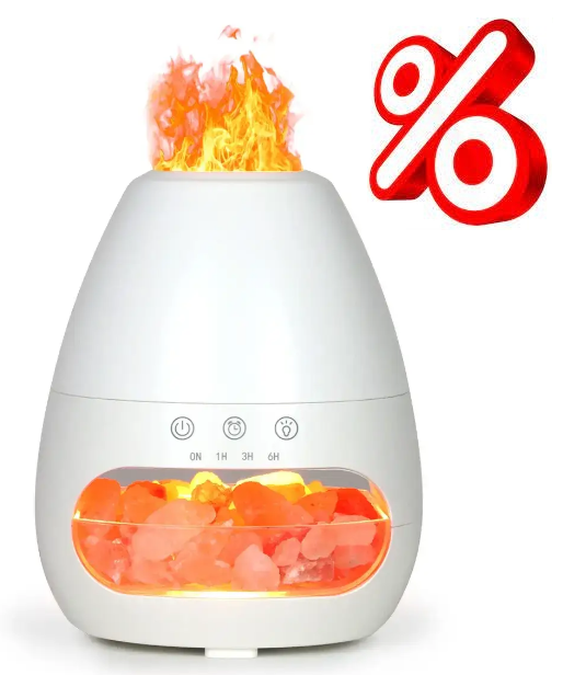 Cоляная лампа Firestone 3-в-1 с ультразвуковым увлажнителем воздуха и ночником с эффектом пламени Днепр - изображение 1