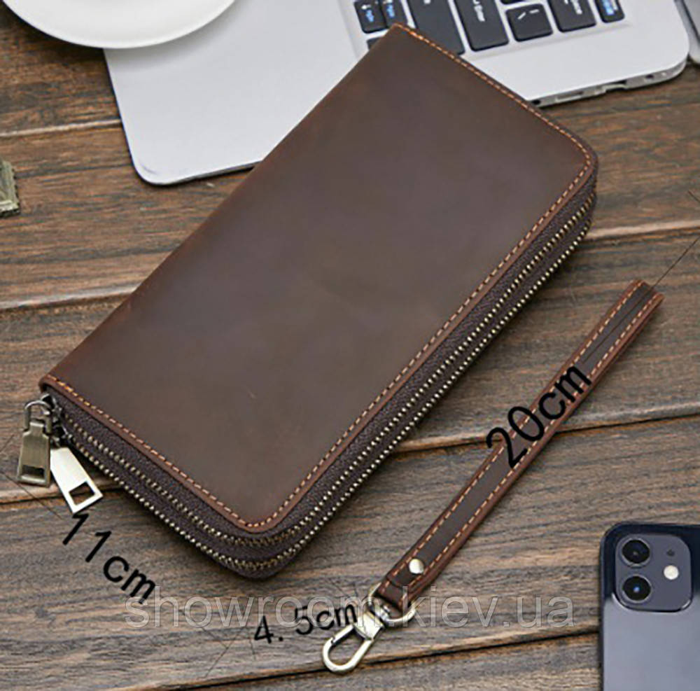 Мужской кожаный кошелек на два отделения Wild Leather (2123) Киев - изображение 9