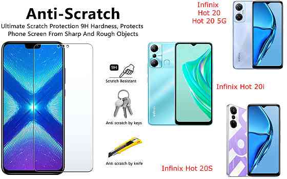 Защитное стекло NeoGlass для Infinix Hot 20, Hot 20 5G, Hot 20i, Hot 20S – ультрапрозрачное и устойчивое Киев
