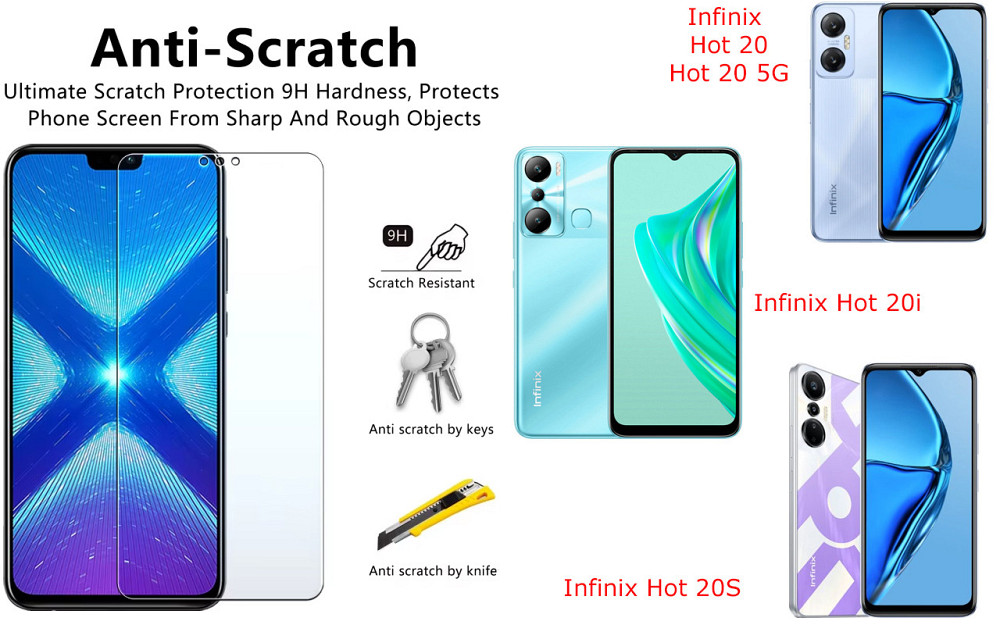 Защитное стекло NeoGlass для Infinix Hot 20, Hot 20 5G, Hot 20i, Hot 20S – ультрапрозрачное и устойчивое Киев - изображение 1