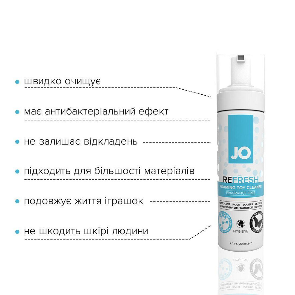 Мягкая пенка для очистки игрушек JO REFRESH (207 мл) дезинфицирующая, проникает глубоко Sex Aura Киев - изображение 3