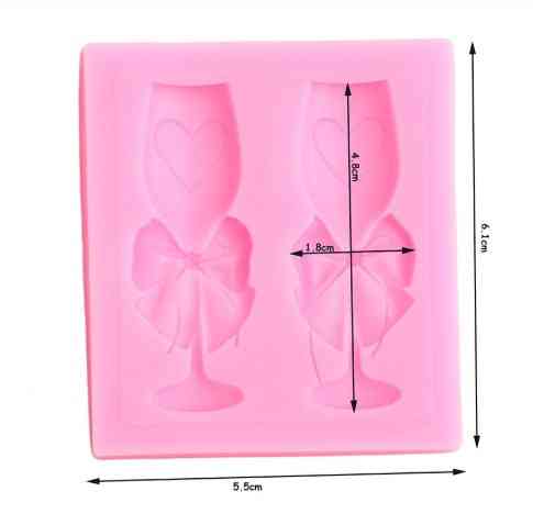 Молд силиконовый Бокалы 61 на 55 мм розовый Киев