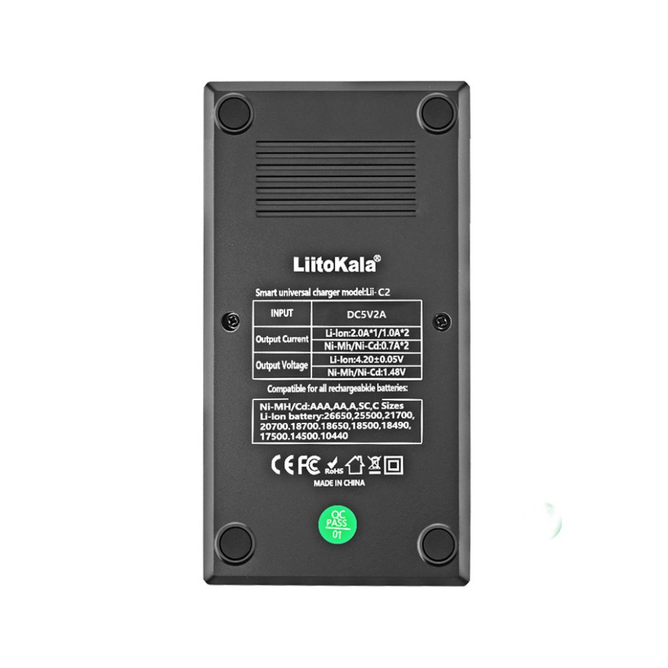 Зарядний пристрій Liitokala Lii-C2, Ni-Mh/Li-ion/Li-Fe, Micro USB, LED Киев - изображение 3