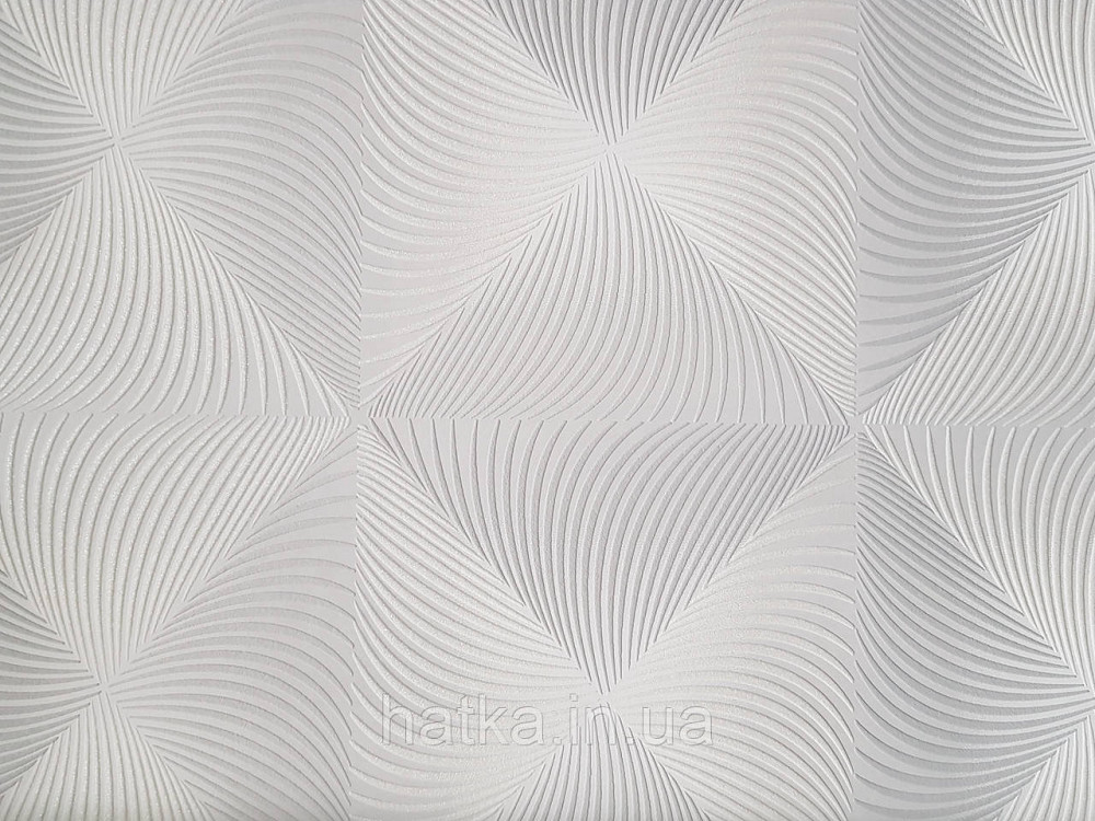 Шпалери вінілові на флізеліні Sintra Simmetria геометрія фігури ромби смуги 3д білі сірі срібло 524718 Київ - фото 1