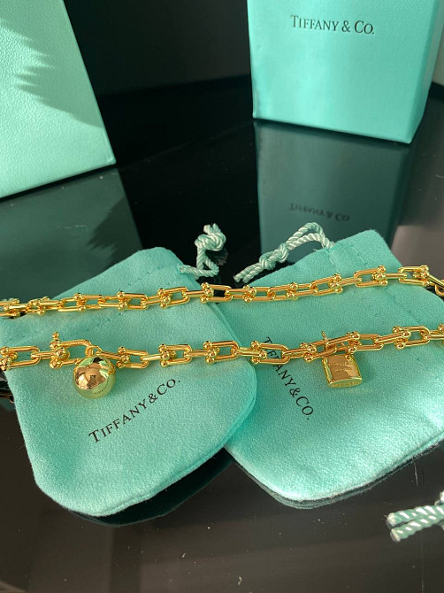 Tiffany Тиффани цепь позолота с шариком / позолота 18 К / упакована в мешочек Tiffany Одесса - изображение 2