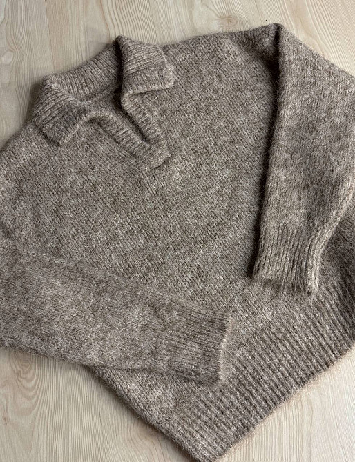 Светр жіночий A-N 19-1 з коміром поло теплий вільний, бежевий, one size Київ - фото 8
