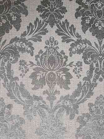 Шпалери вінілові на флізеліні AS creation Perfect 1.06Х10 класика вензелю дамаск сріблясті на світло-сірому Київ